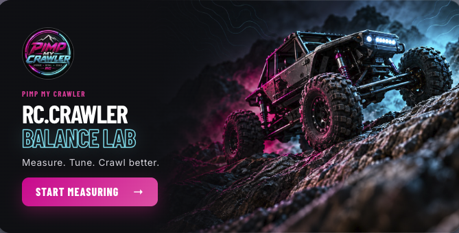 Original RC Crawler Balance Lab artwork showing a crawler on rocky terrain